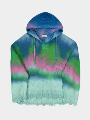 Maglione Multicolor Tie Dye Laneus Con Cappuccio
