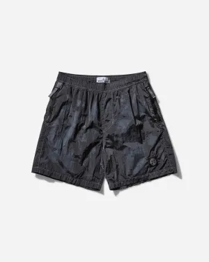 Men's Nylon Metal Laser Camo Swim Shorts Lead Grey