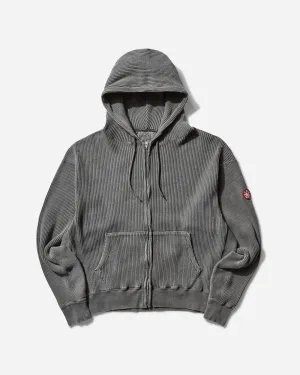 Men's Overdye Wide Rib Cut Zip Hoodie Charcoal