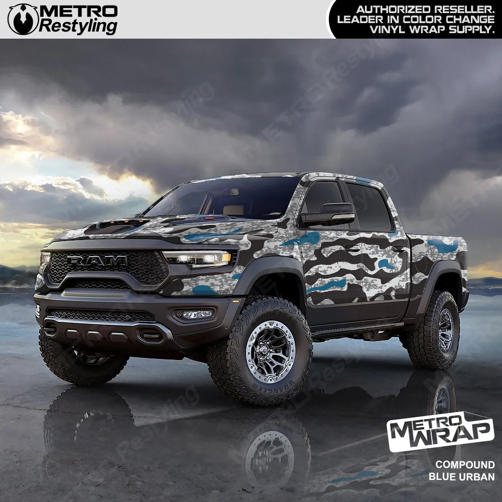 Metro Wrap Compound Blue Urban Camouflage Vinyl Film