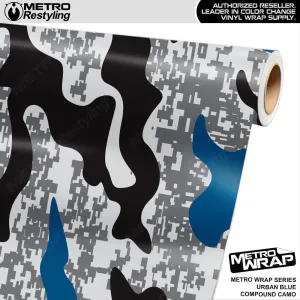 Metro Wrap Compound Blue Urban Camouflage Vinyl Film