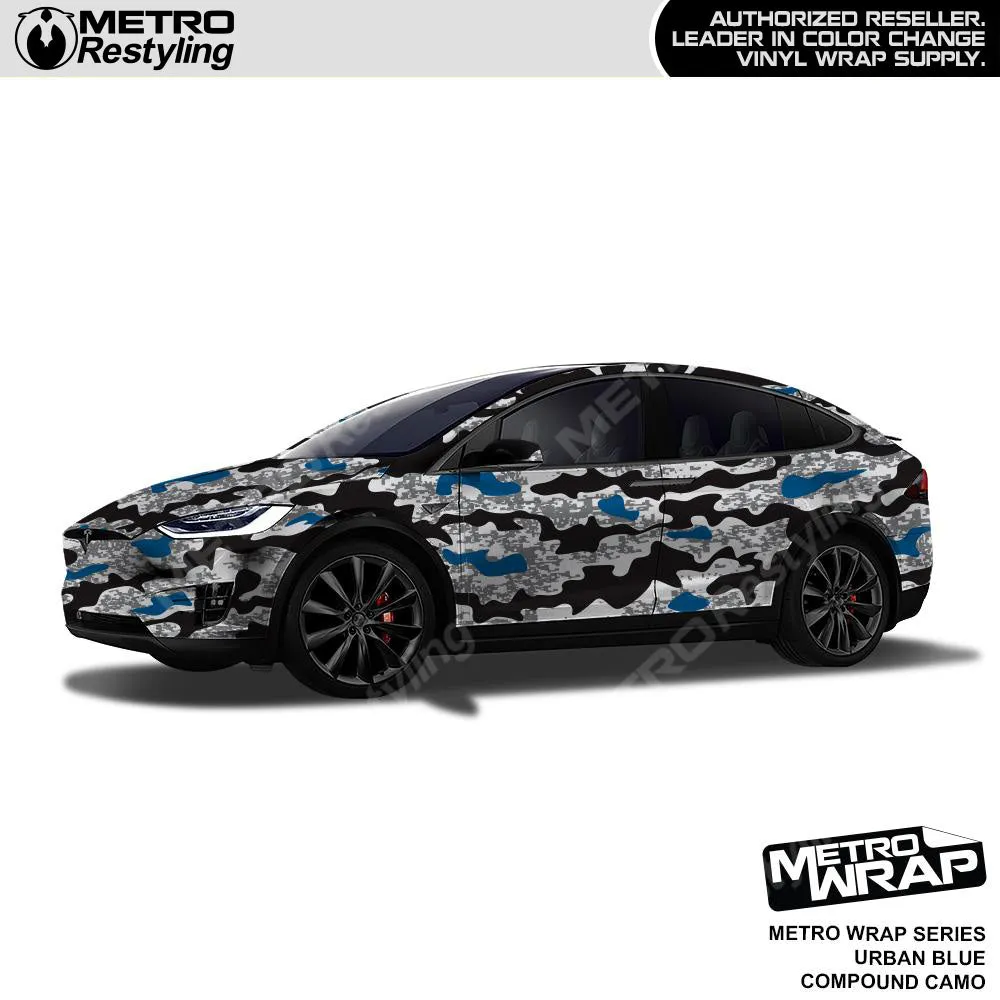 Metro Wrap Compound Blue Urban Camouflage Vinyl Film