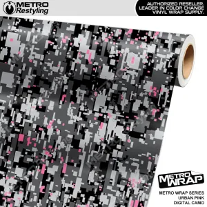 Metro Wrap Digital Urban Pink Camouflage Vinyl Film