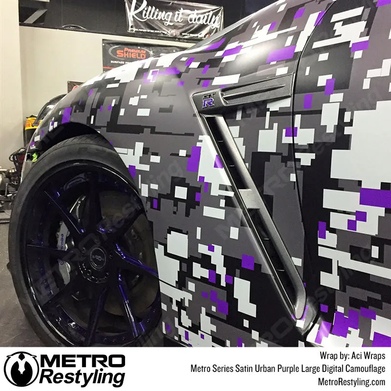 Metro Wrap Large Digital Urban Purple Camouflage Vinyl Film