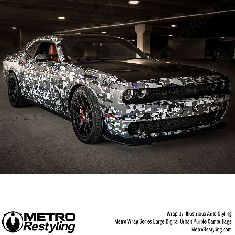 Metro Wrap Large Digital Urban Purple Camouflage Vinyl Film