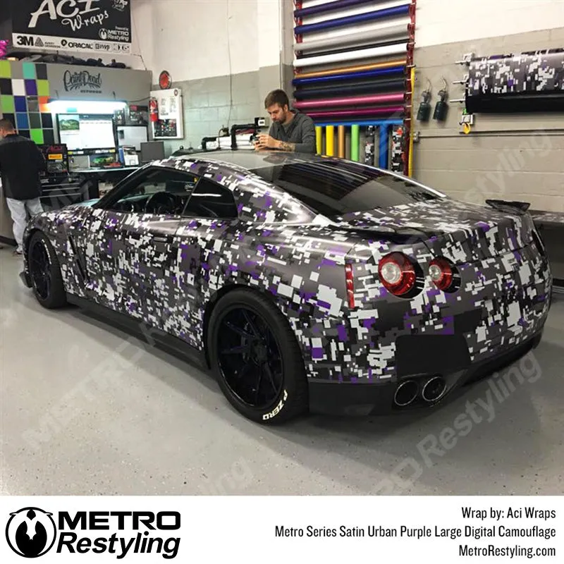 Metro Wrap Large Digital Urban Purple Camouflage Vinyl Film