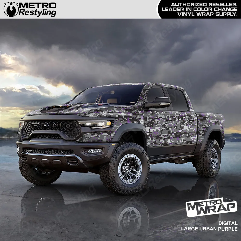 Metro Wrap Large Digital Urban Purple Camouflage Vinyl Film