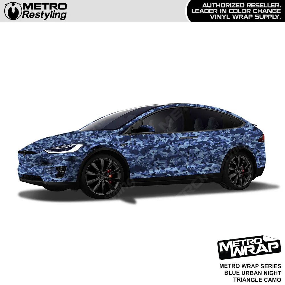 Metro Wrap Large Triangle Blue Urban Night Camouflage Vinyl Film