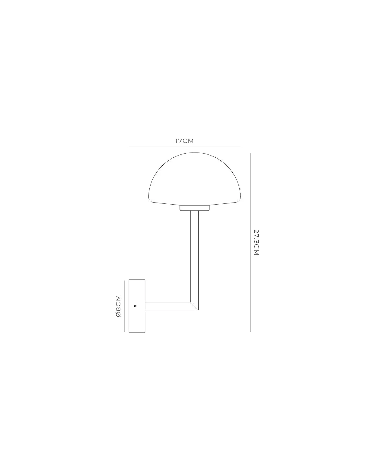 Minimalist Glass Dome Long Arm Wall Light