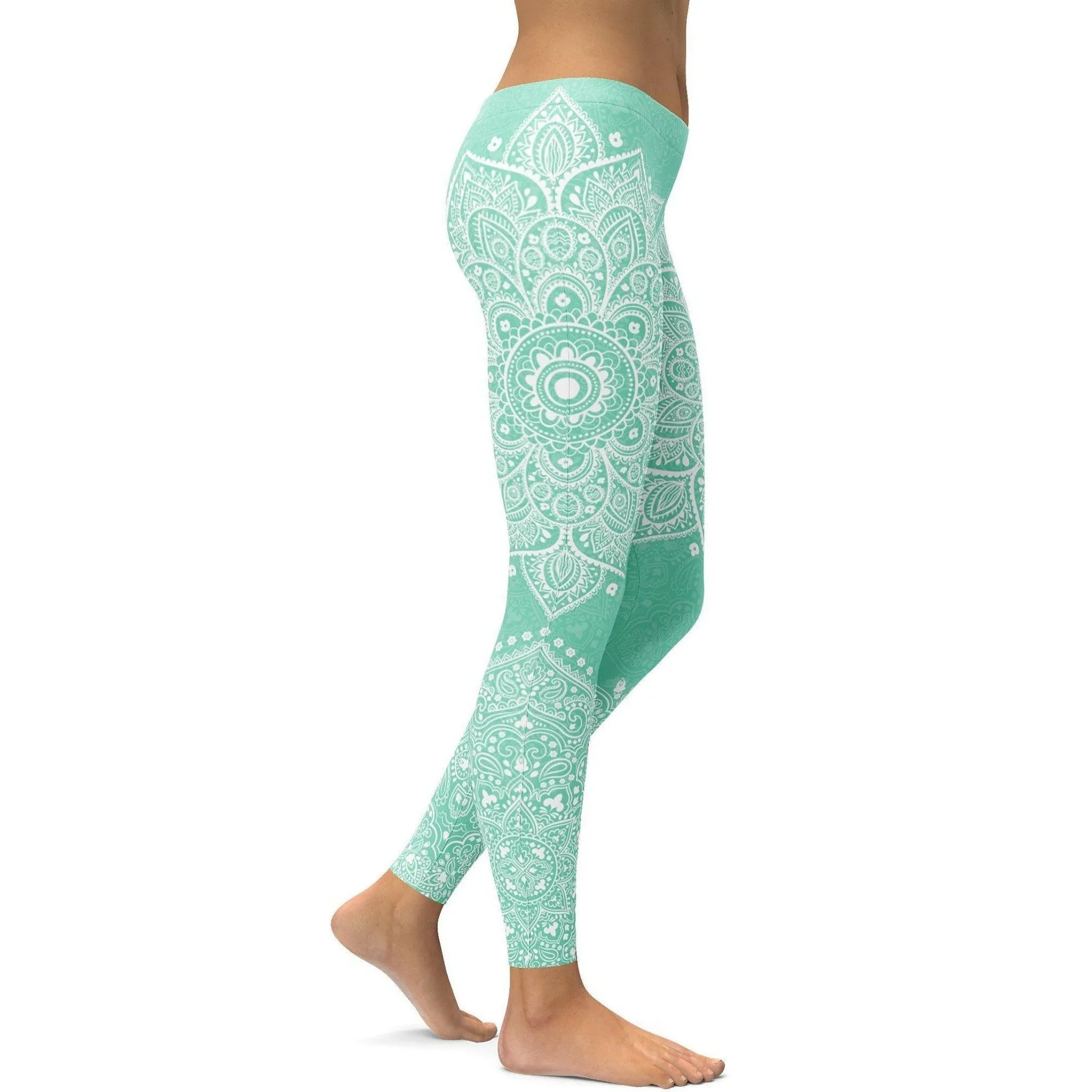 Mint Green Mandala Leggings