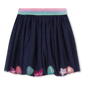 Navy Glitter Lined Tulle Skirt