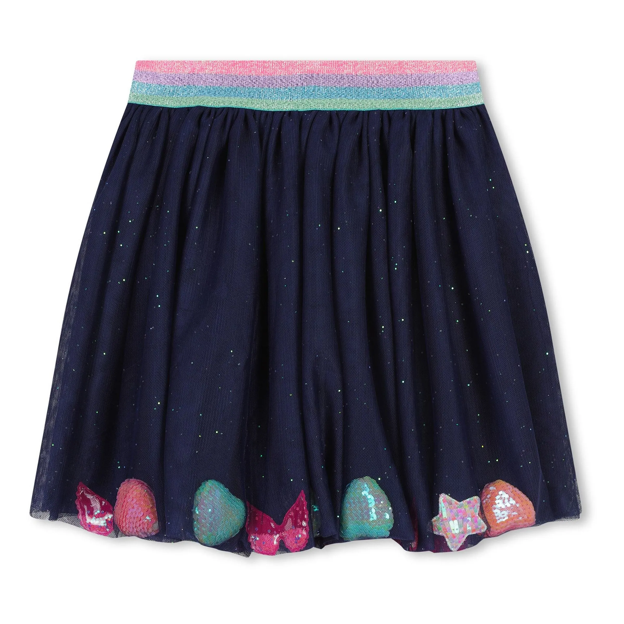 Navy Glitter Lined Tulle Skirt