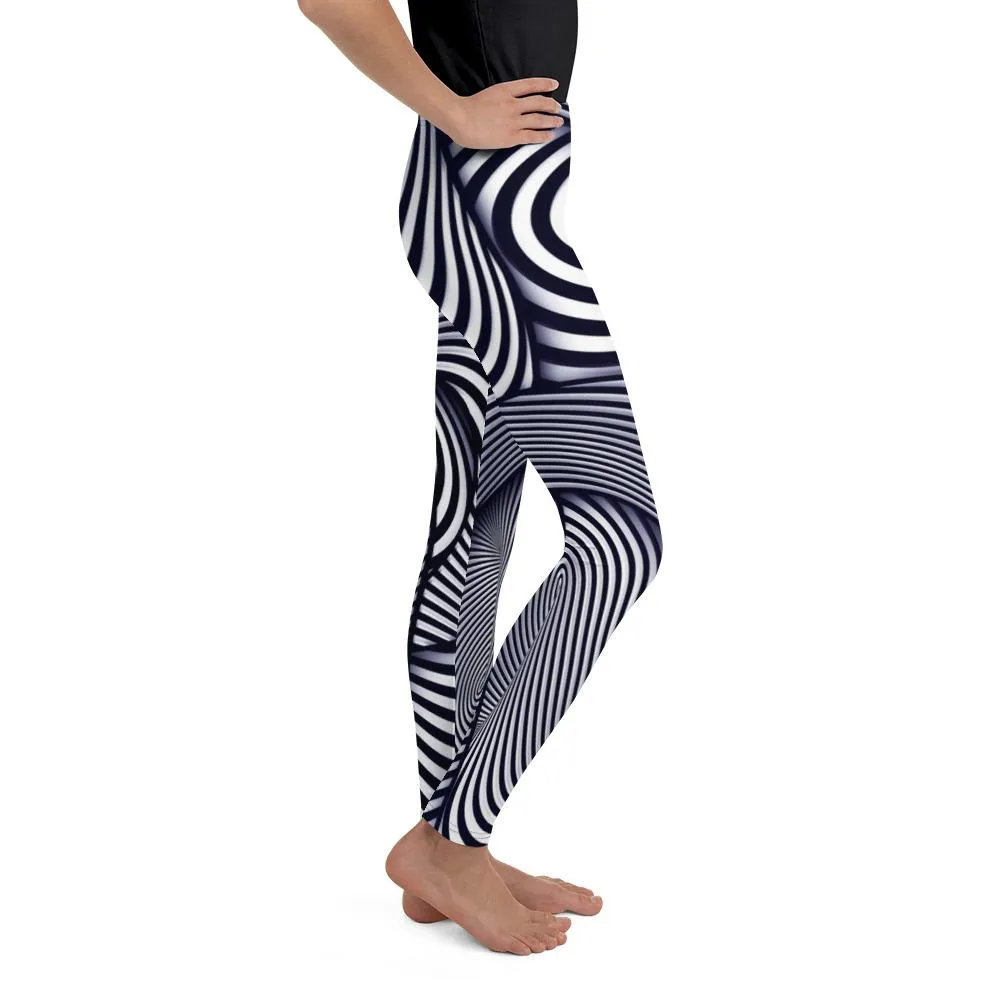 Optical Illusion Stripes Youth Leggings