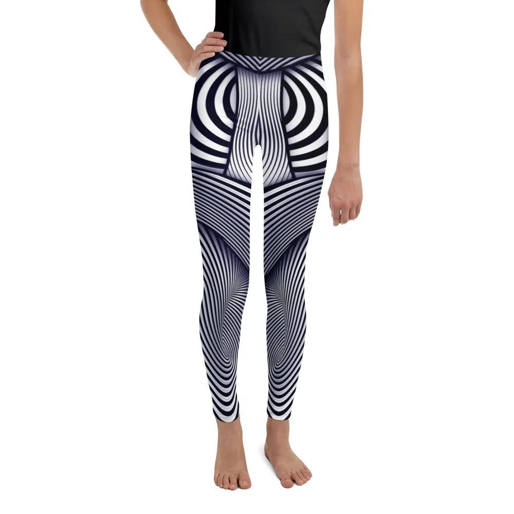 Optical Illusion Stripes Youth Leggings