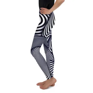 Optical Illusion Stripes Youth Leggings