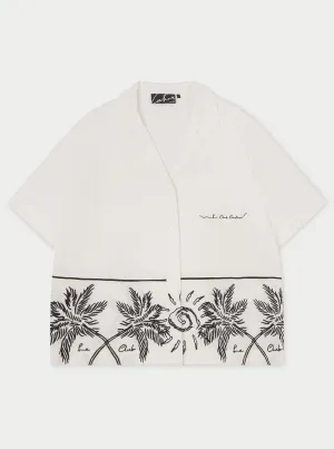 PALM EMBROIDERY SHIRT - WHITE