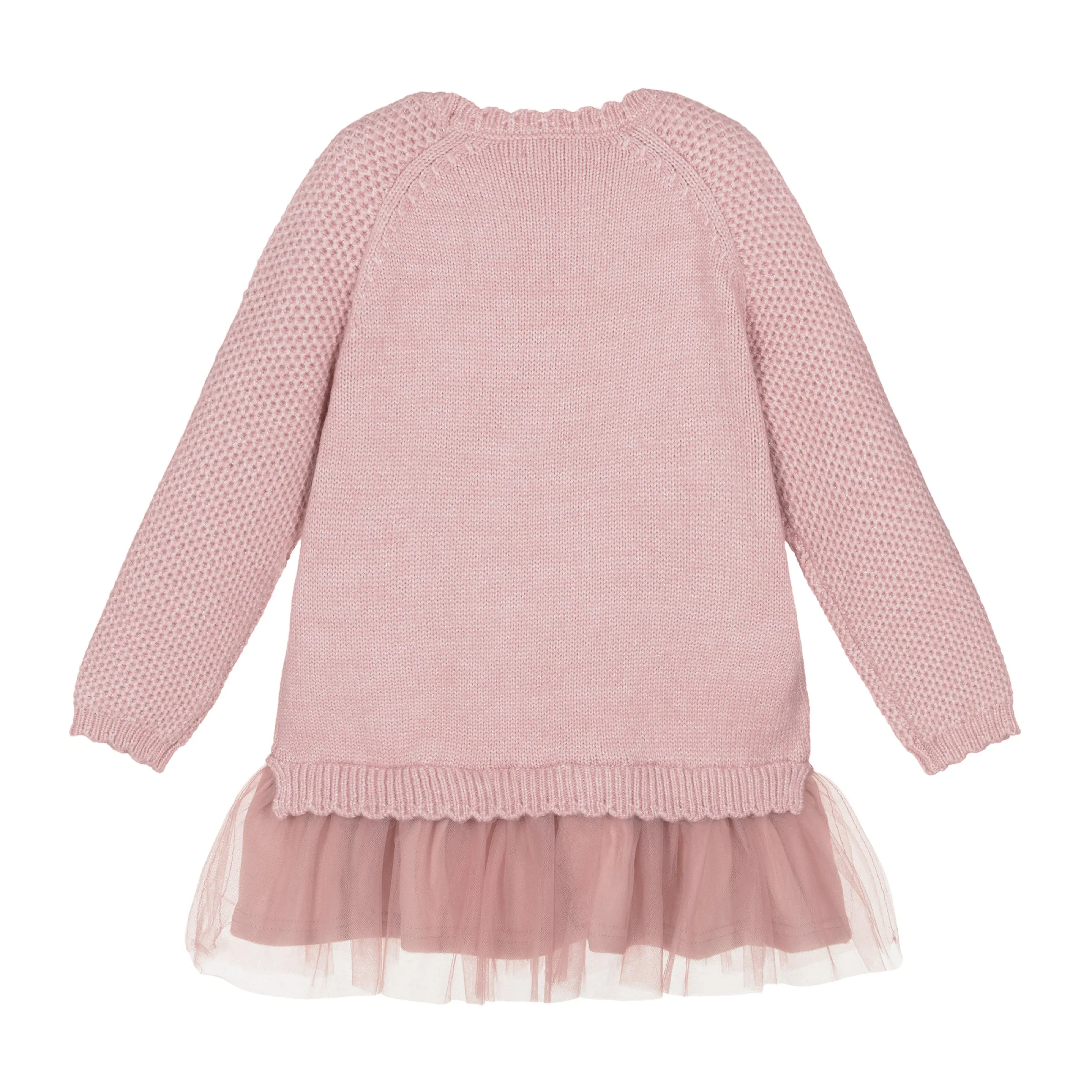 Pink Floral Knit Sweater Dress