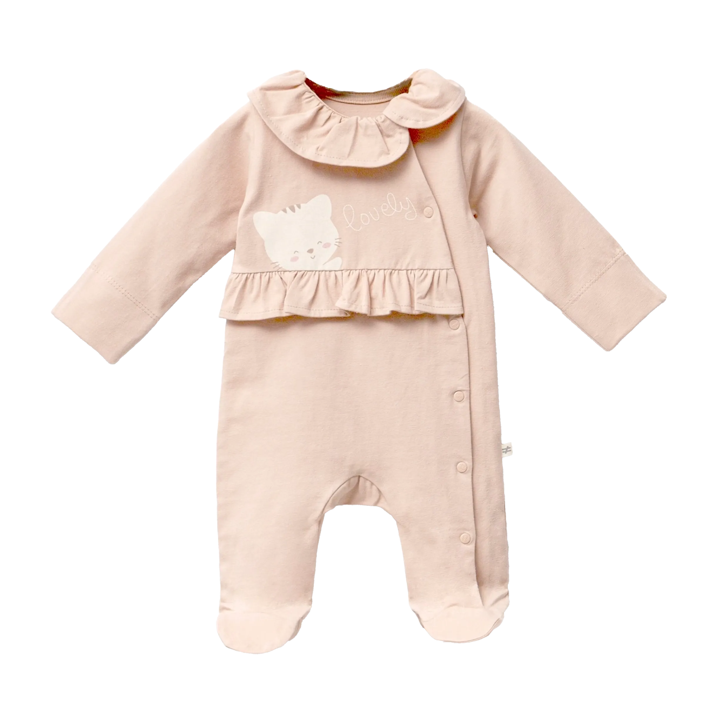 Pink Lovely Kitten Babygrow