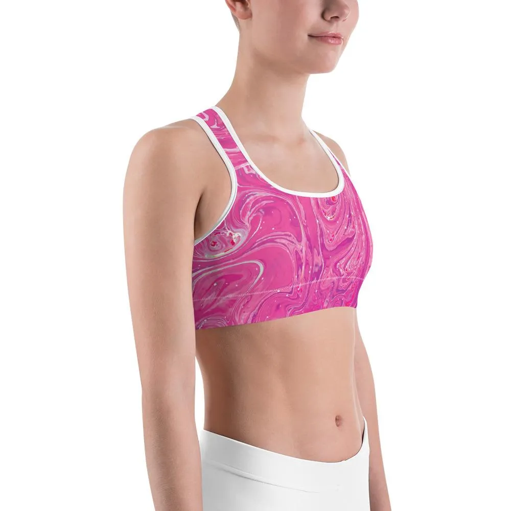 Pink Swirl Sports Bra