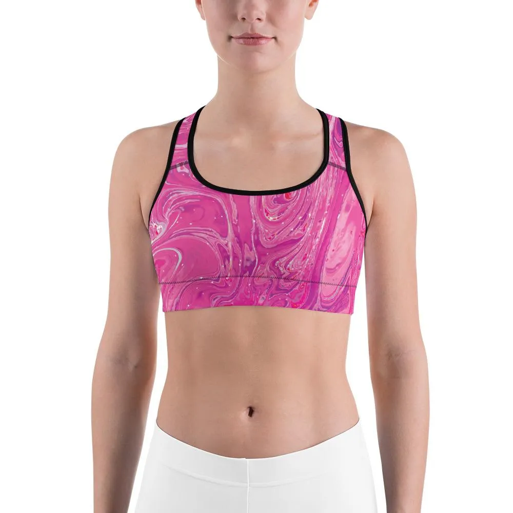 Pink Swirl Sports Bra