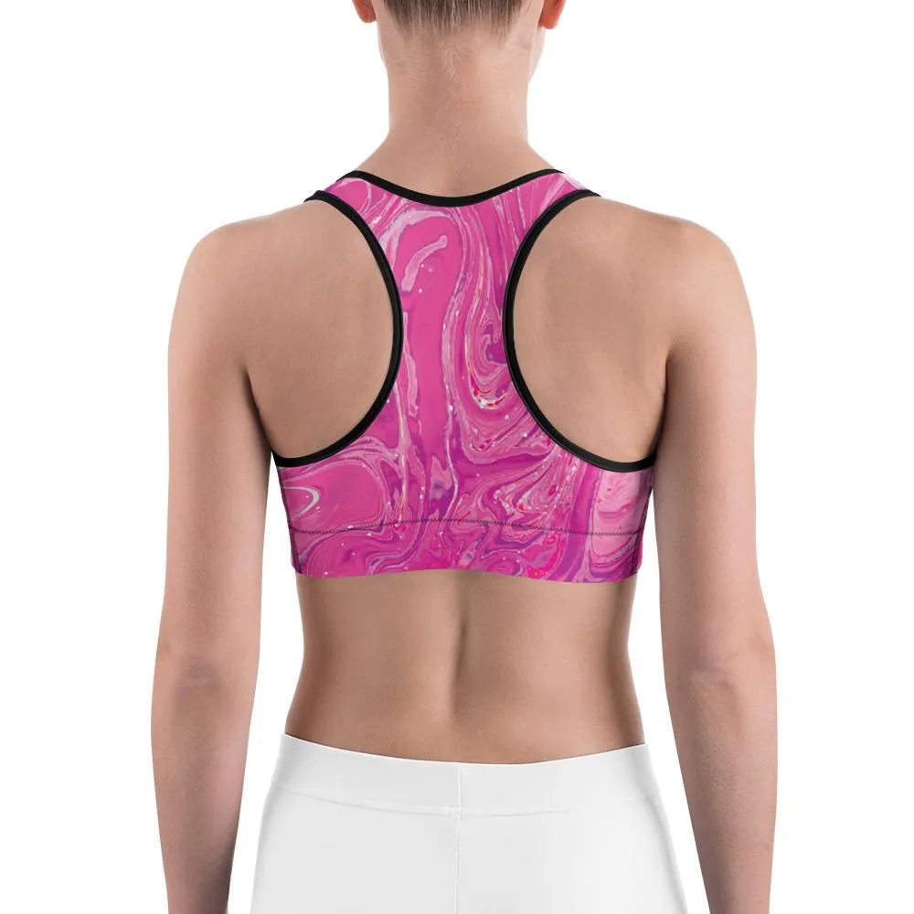 Pink Swirl Sports Bra