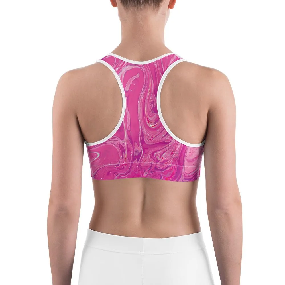 Pink Swirl Sports Bra