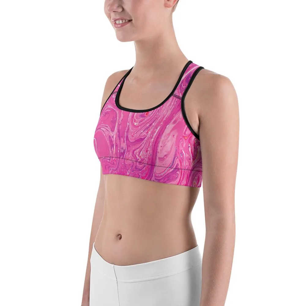 Pink Swirl Sports Bra