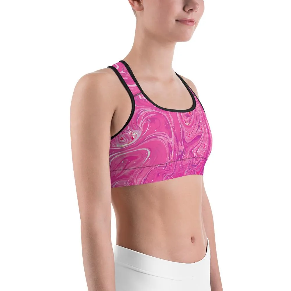 Pink Swirl Sports Bra