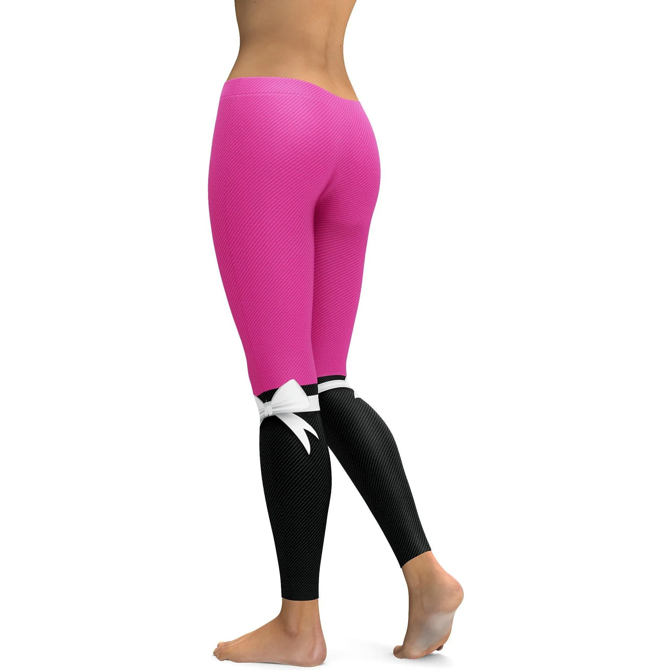 Pink to Black Bow Leggings
