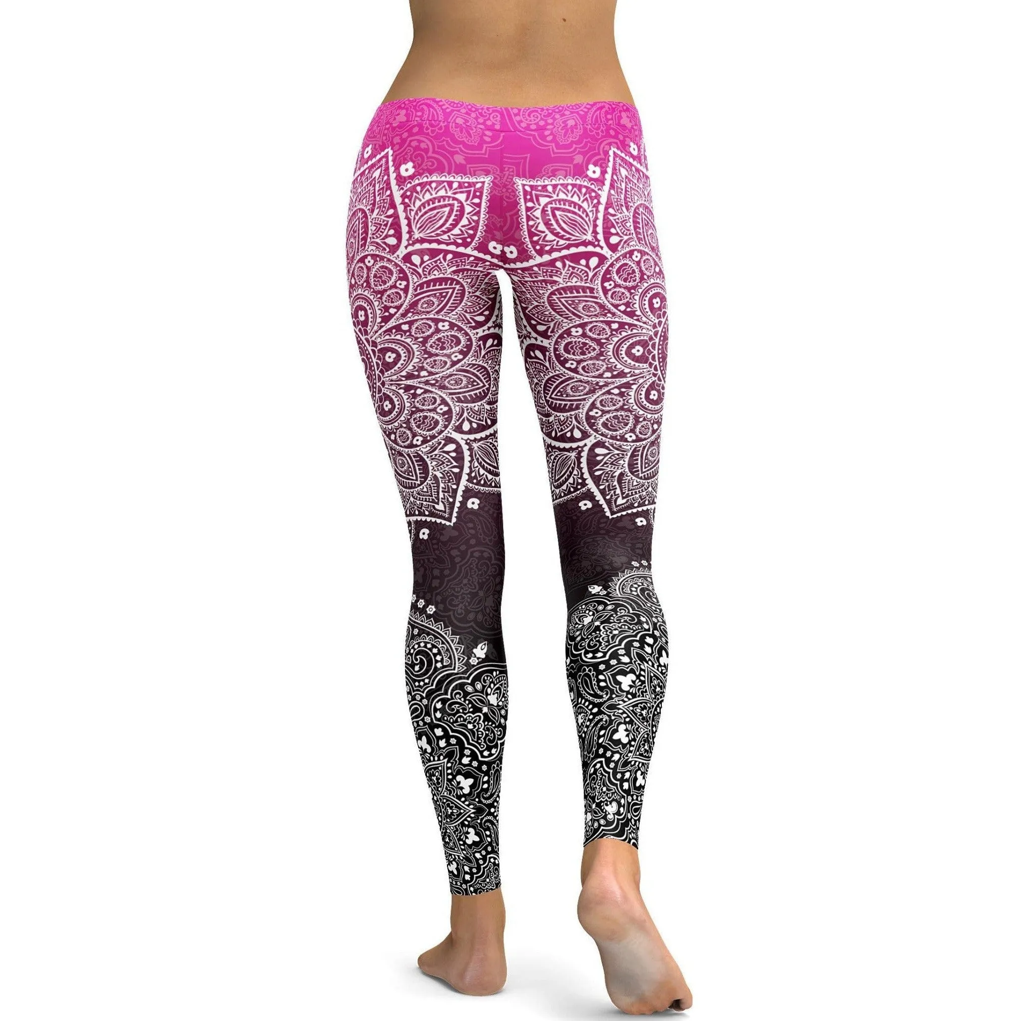 Pink to Black Mandala Leggings