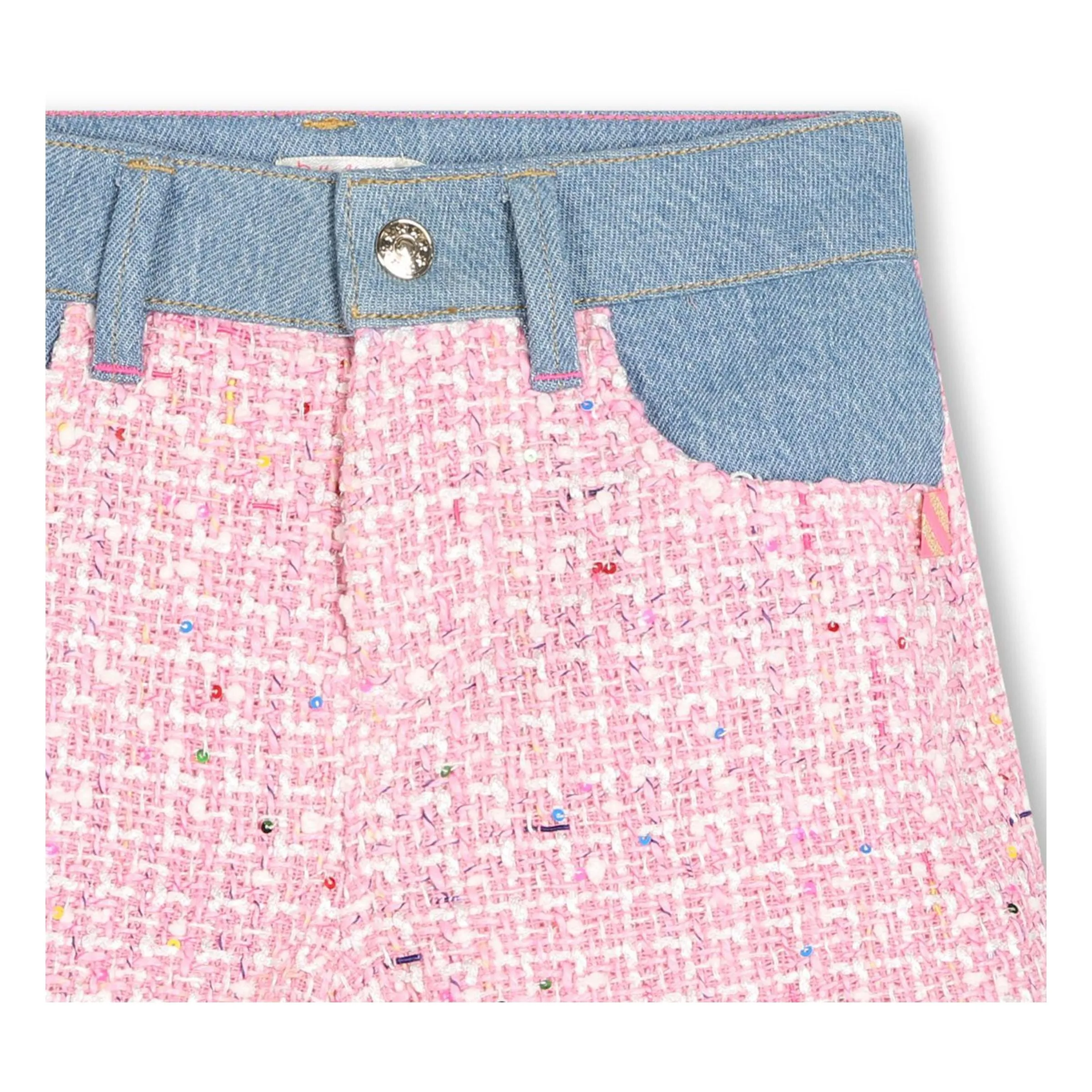 Pink Tweed Denim Shorts