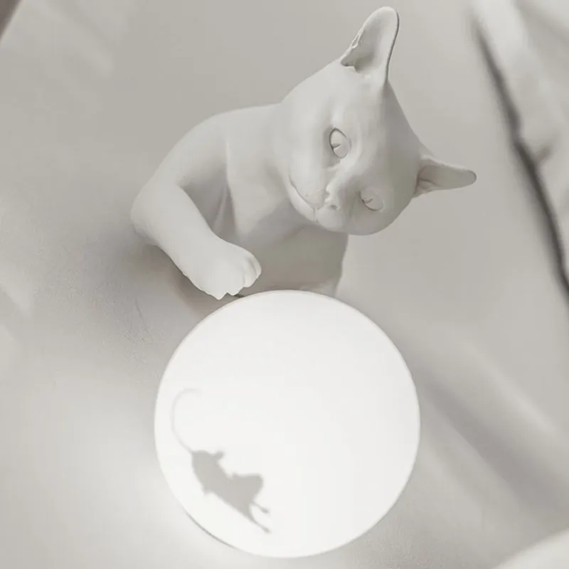 Playful Ceramic Cat Wall Light