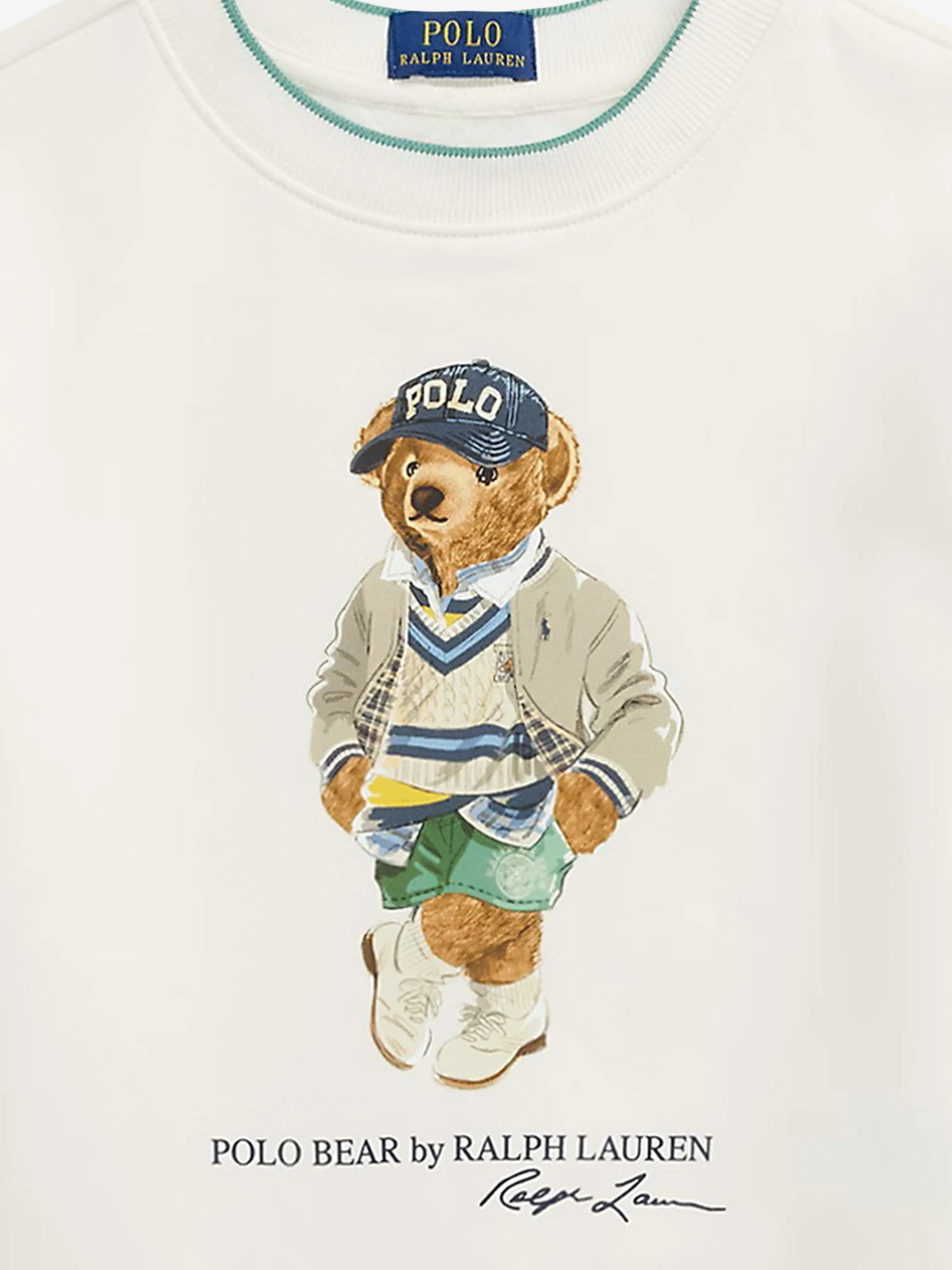 Ralph Lauren Boys Polo Bear Sweatshirt in Ivory
