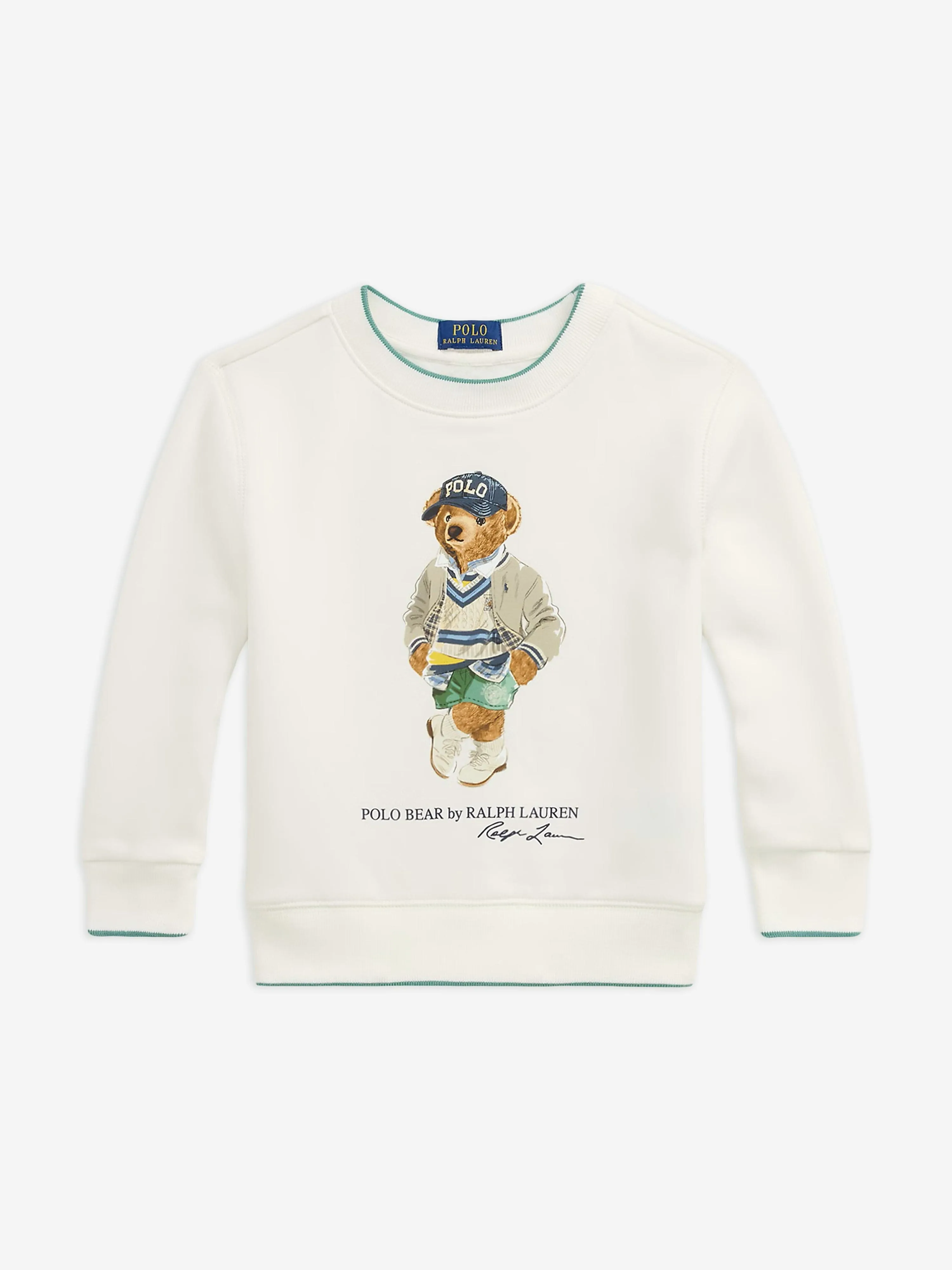Ralph Lauren Boys Polo Bear Sweatshirt in Ivory
