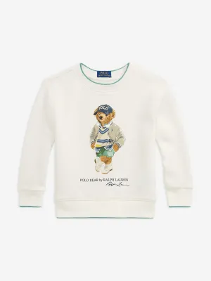 Ralph Lauren Boys Polo Bear Sweatshirt in Ivory