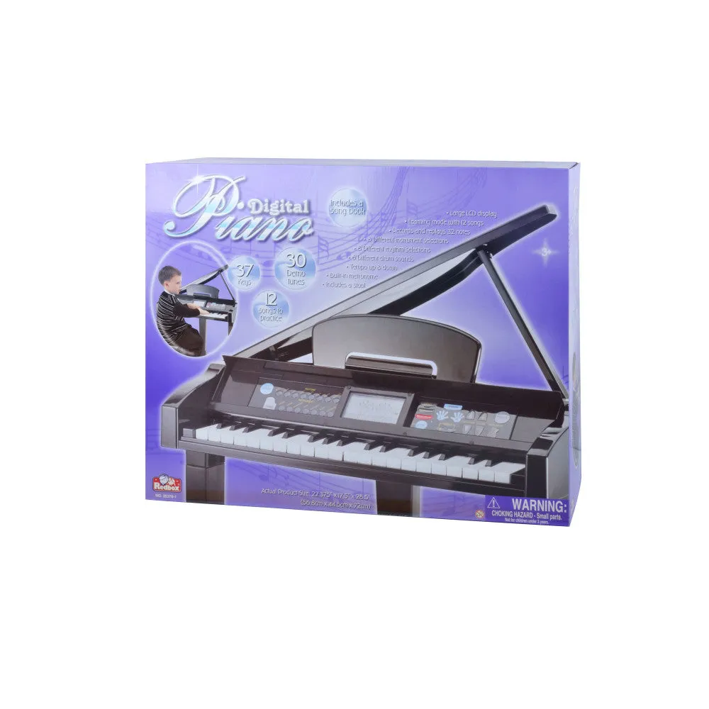 Red Box Toy Digital Piano with Stool in Black and White