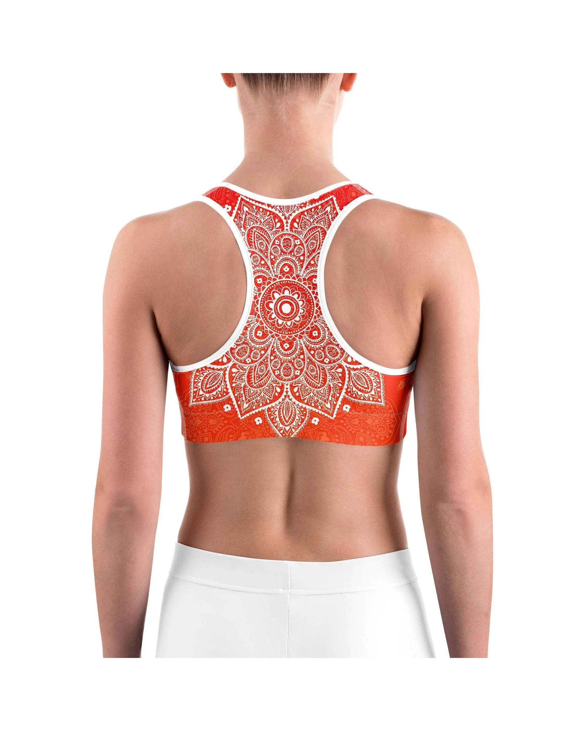 Red to Orange Mandala Sports bra