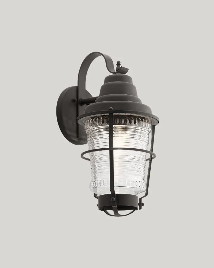 Ribbed Glass and Zinc Lantern Wall Light | Assorted Sizes