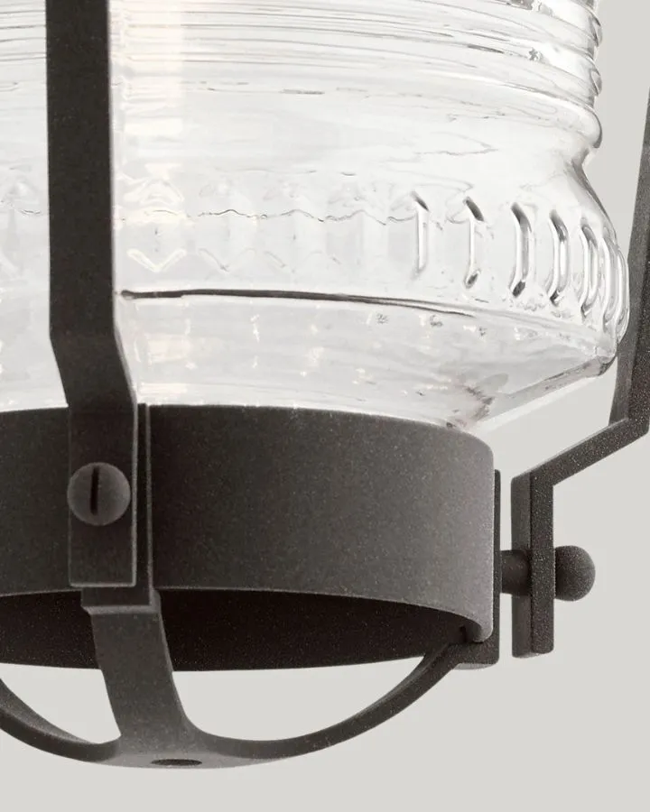 Ribbed Glass and Zinc Lantern Wall Light | Assorted Sizes