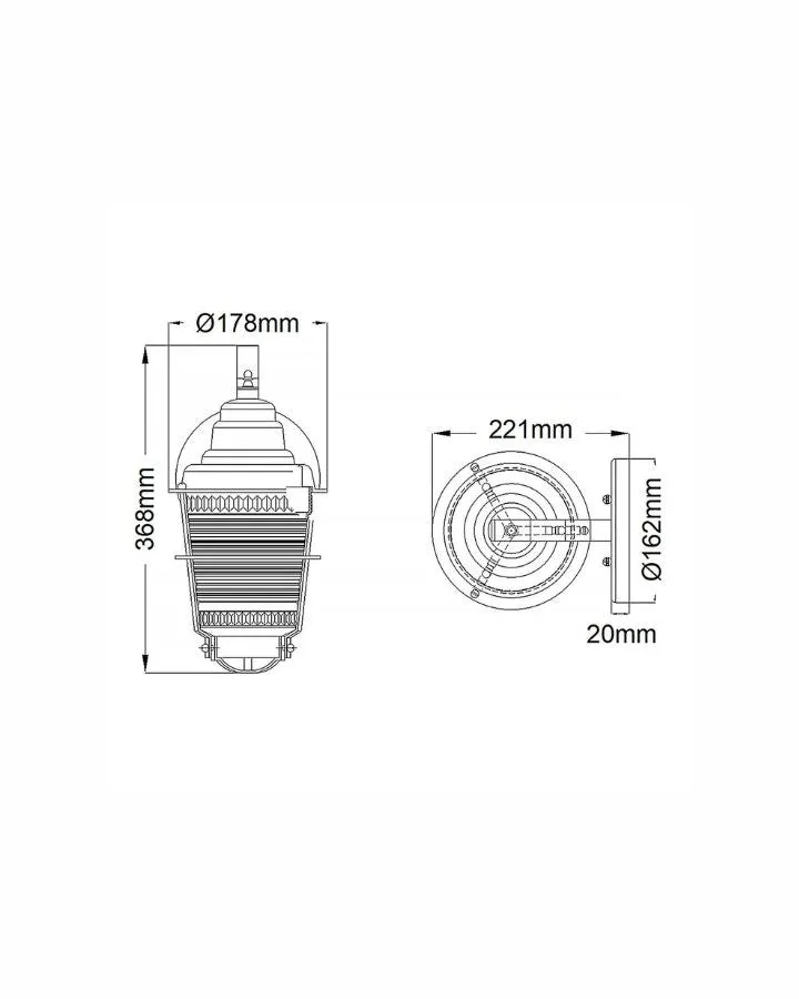 Ribbed Glass and Zinc Lantern Wall Light | Assorted Sizes