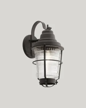 Ribbed Glass and Zinc Lantern Wall Light | Assorted Sizes