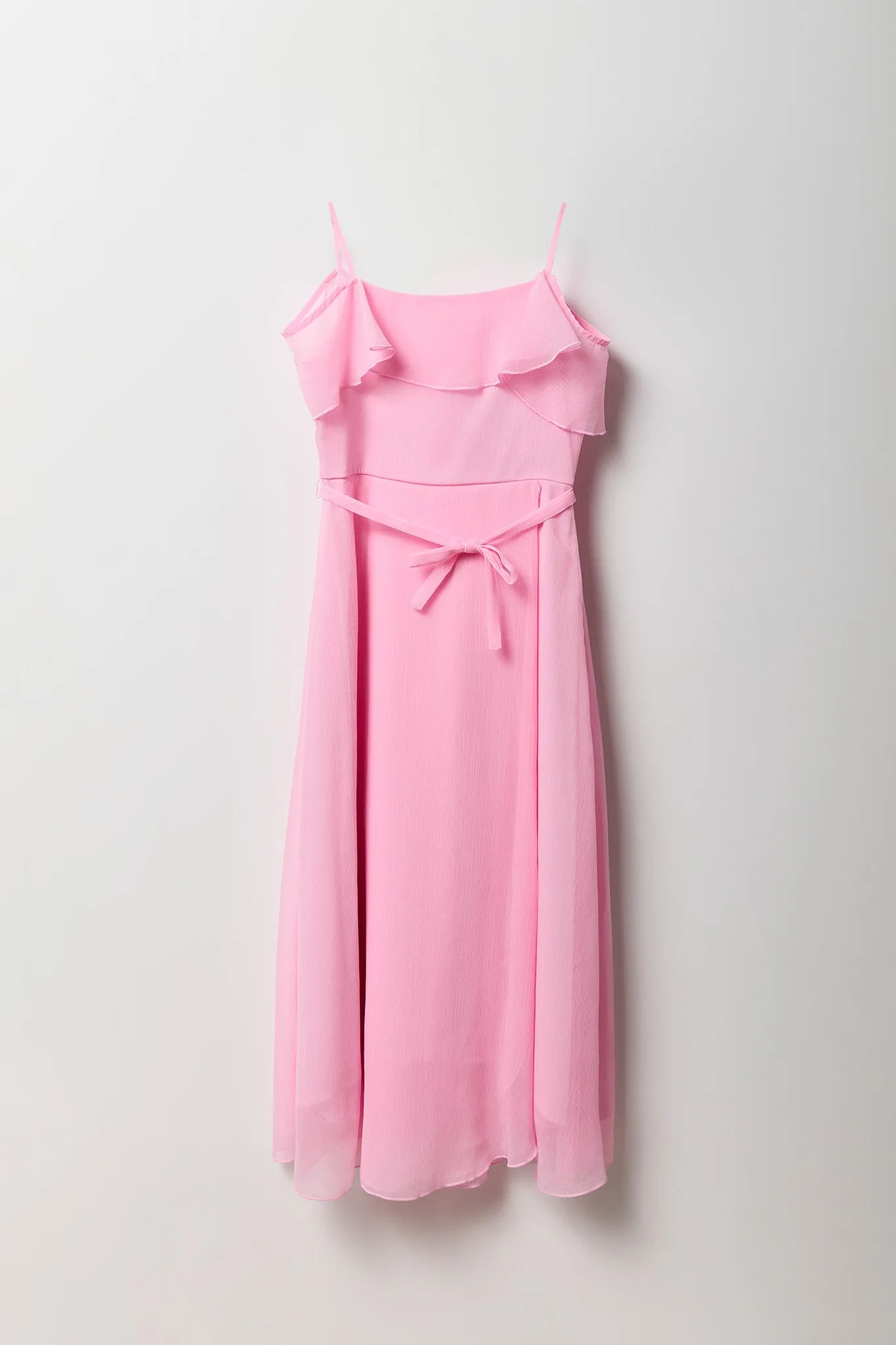 Robe croisée en chiffon à épaules dénudées pour fille