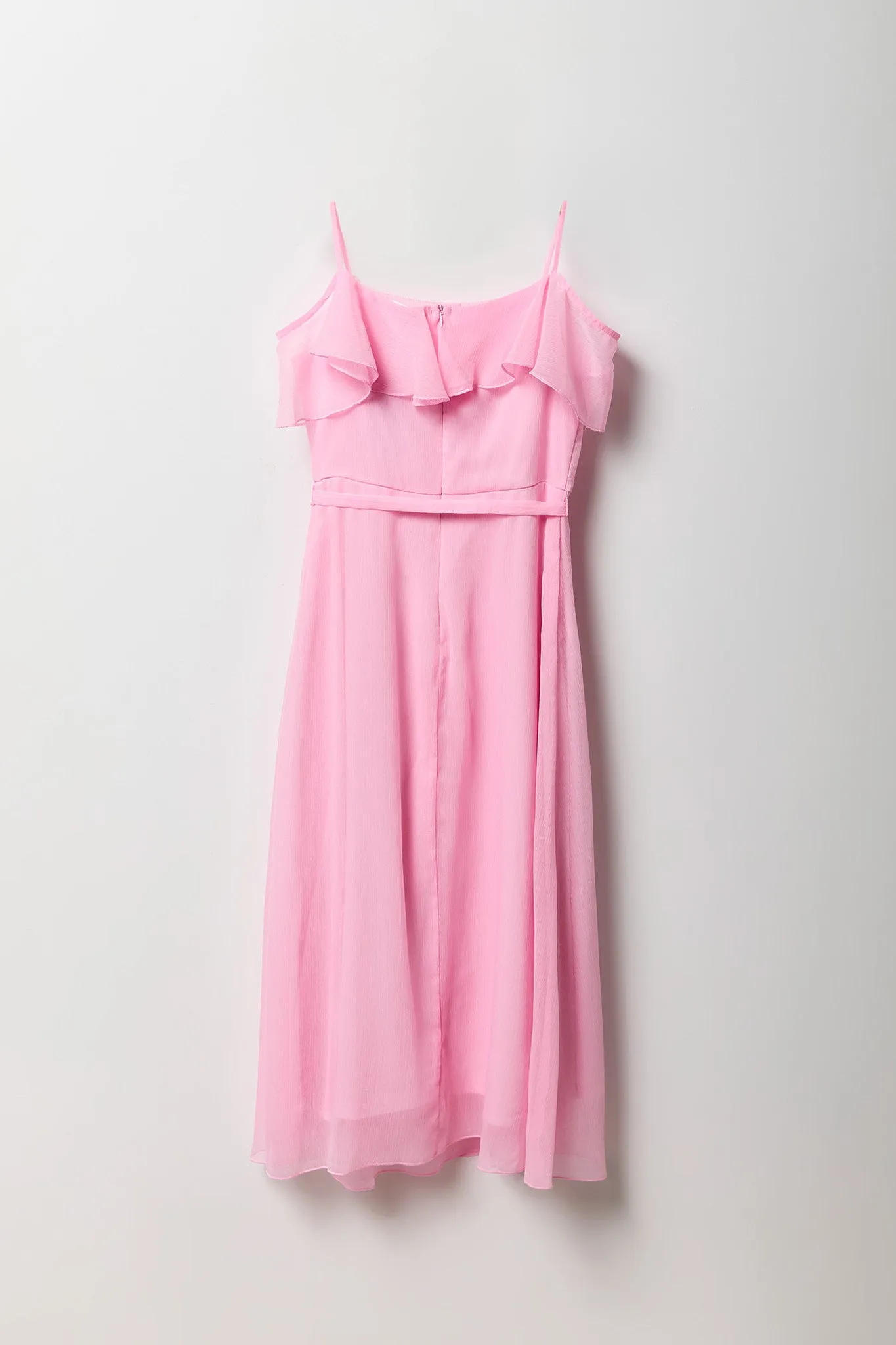 Robe croisée en chiffon à épaules dénudées pour fille