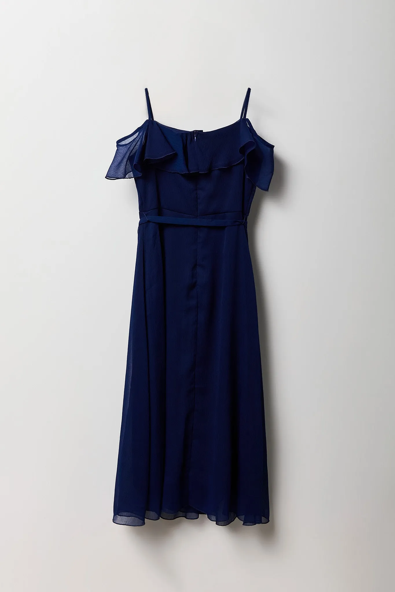 Robe croisée en chiffon à épaules dénudées pour fille