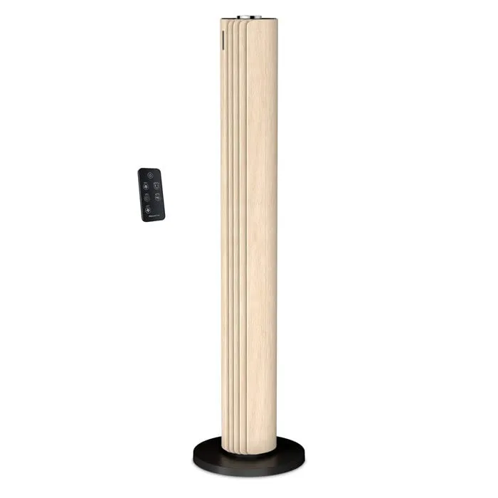 Rowenta Urban Cool Silent Tower Fan with 3 speeds, oscillation, remote control, timer, 3 Speeds, Black   Wood Effect