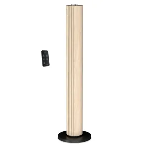 Rowenta Urban Cool Silent Tower Fan with 3 speeds, oscillation, remote control, timer, 3 Speeds, Black   Wood Effect