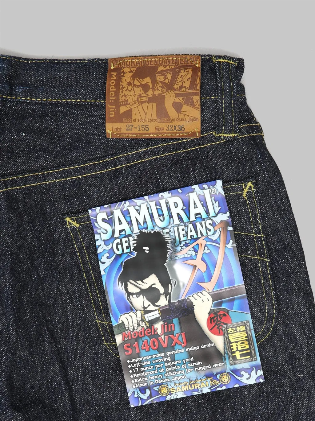 Samurai Jeans S140VXJ JIN 17oz Left Hand Twill Relaxed Tapered Jeans
