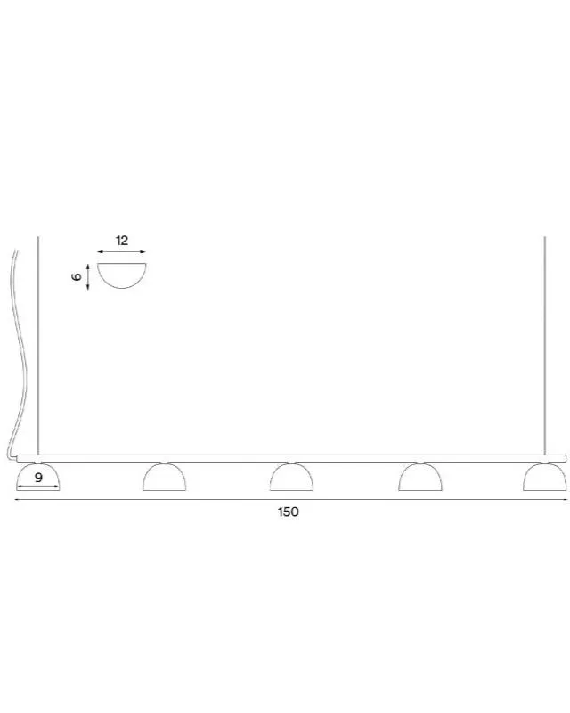 Simplistic Five Light Rail Pendant