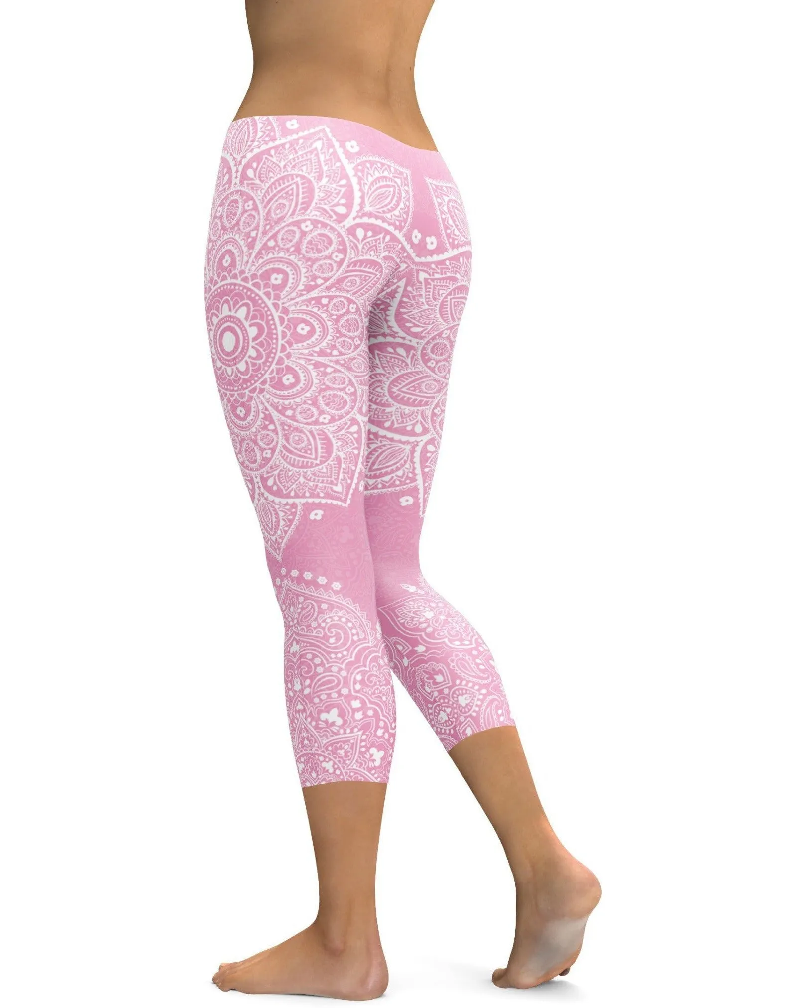 Soft Pink Mandala Capris
