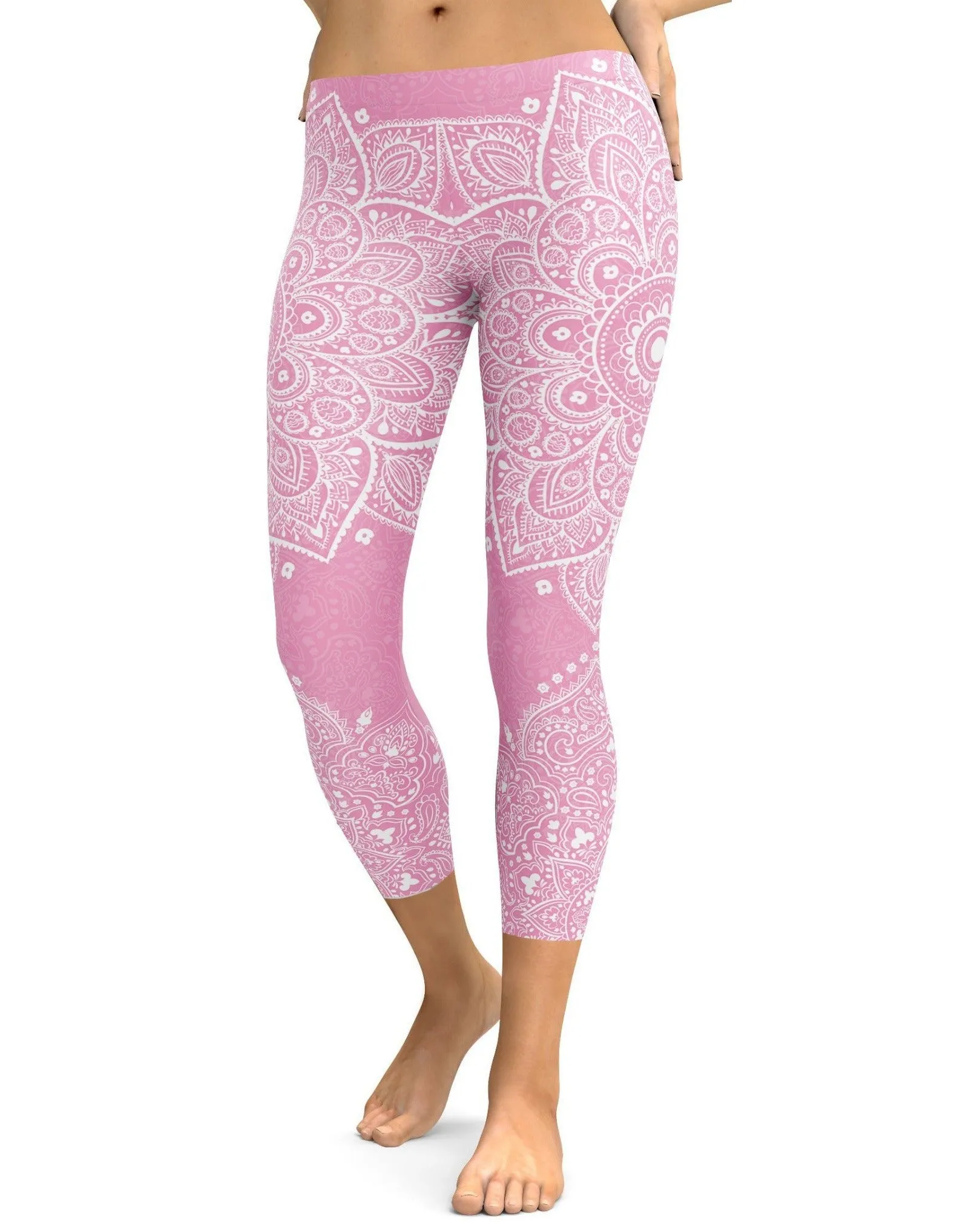 Soft Pink Mandala Capris